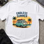 Endless Summer T-Shirt in White, front view.