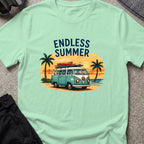 Endless Summer T-Shirt in Mint Green, front view.
