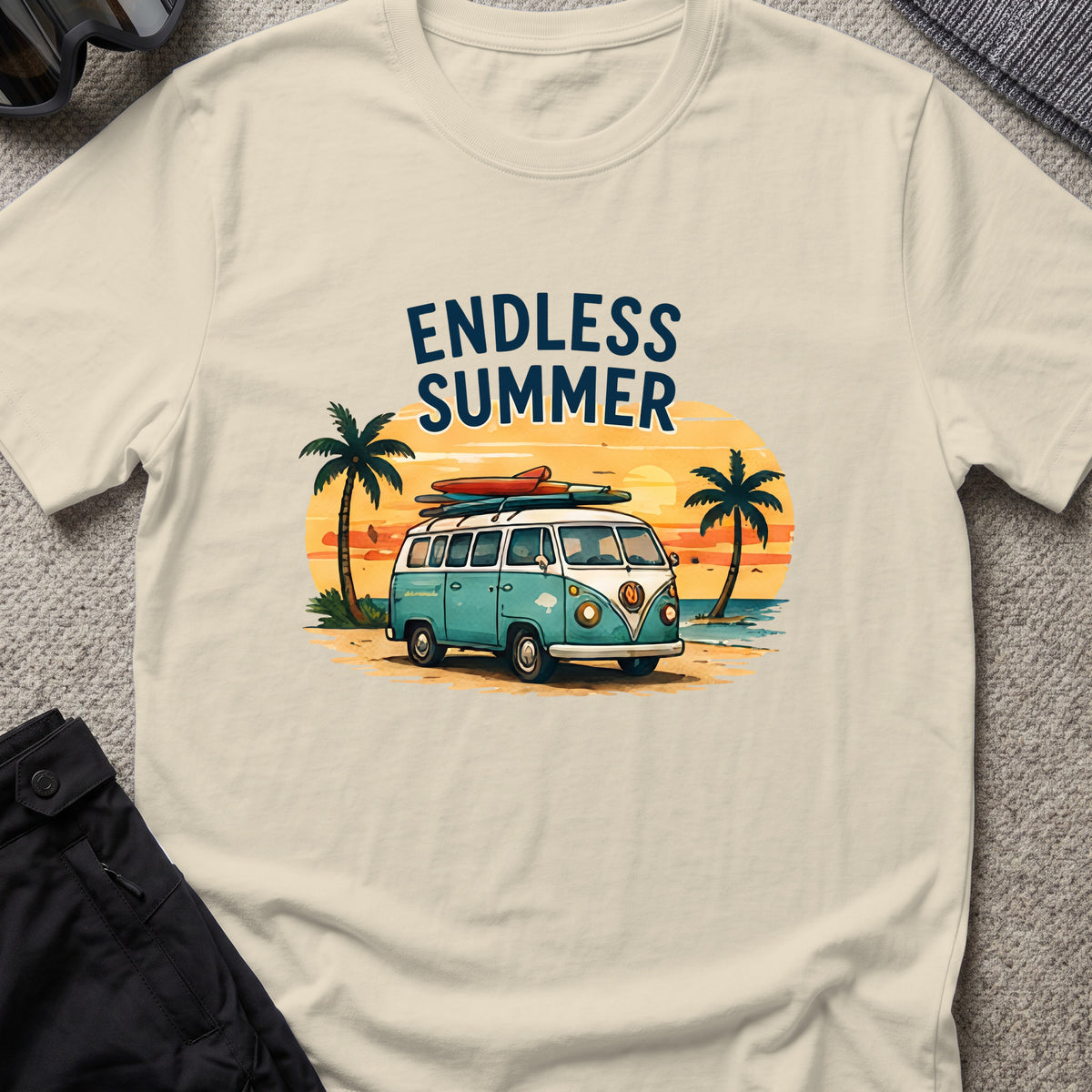 Endless Summer T-Shirt in Sand, front view.