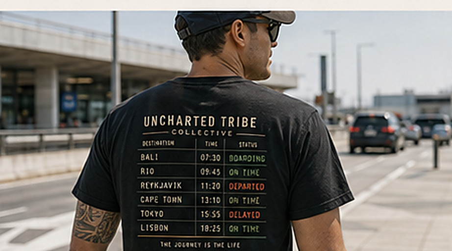 Departure-board tee at the airport